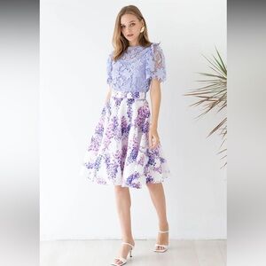 Chicwish ENCHANT ME WISTERIA FLARE MIDI SKIRT